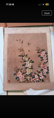 Dipinto orientale seta - dipinto,